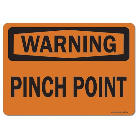 SIGNMISSION OSHA Warning Sign, Pinch Point, 18in X 12in Aluminum, 12" W, 18" L, Landscape, Pinch Point OS-WS-A-1218-L-19705